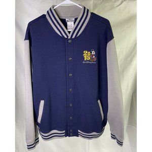Jacket Disney Mickey Mouse Varsity 2015 Disney Authentic Embroidered Blue Sze XL